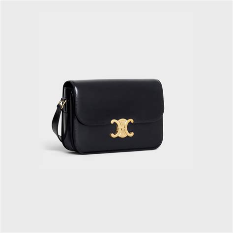 celine triomphe shoulder bag in shiny calfskin|Celine.